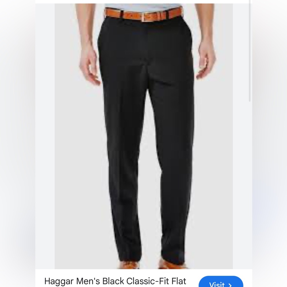 Haggar / Men’s Pants Classic Fit Flat Front in Black size 36 x 30 NWT